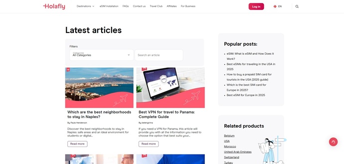 Holafly - WordPress Blog